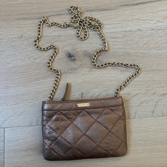 Michael Kors Handbags - Kate Spade New York Metallic Bronze Quilted Leather Crossbody Chain Bag Purse*Y6